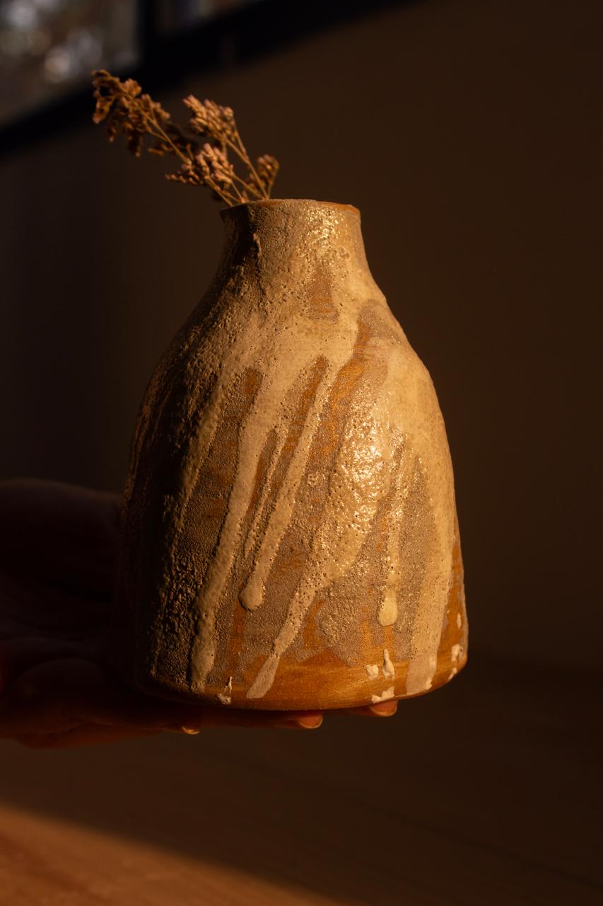 Stoneware vase with layered glaze — Meeta Pant